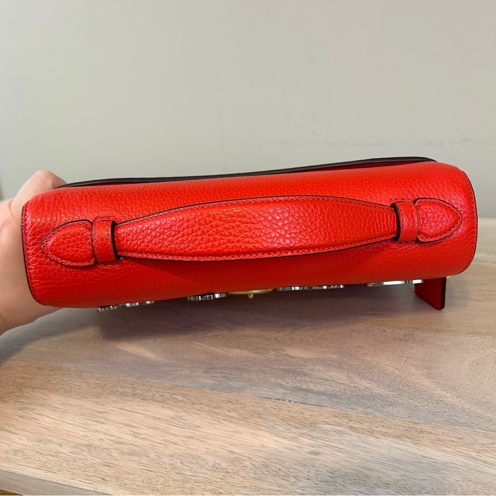 Coach Red Orange Cassie with Custom Pins, NWT! - Picture 7 of 13